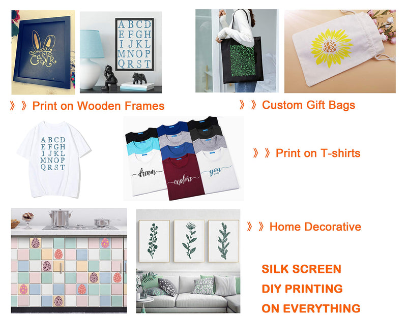 Alinacutle Silkscreen Stencil,Reusable Self-Adhesive Silk Screen Printing, for Printing on Wood / Fabric / Paper, Home Decoration, 8.5" x 11" (4pc Borders) 4pc Borders - NewNest Australia