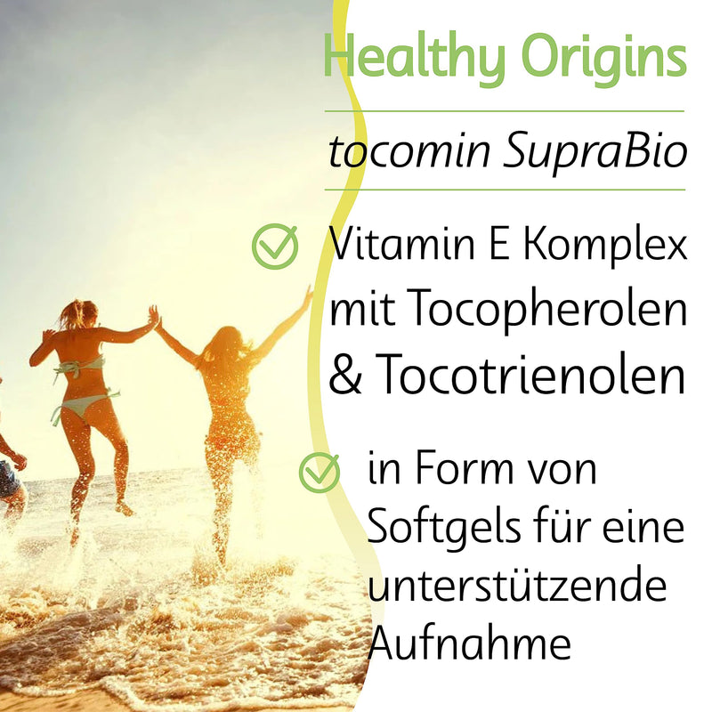 Healthy Origins, Natural Tocomin SupraBio, 50mg, 60 soft capsules, laboratory tested, vitamin E, gluten-free, soy-free, non-GMO - NewNest Australia