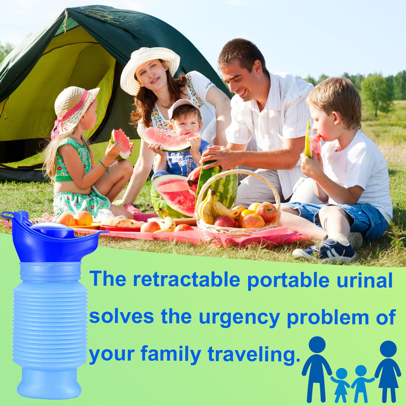 Topcloud Shrinkable Urinal, 750ml Male Female Portable Mobile Toilet Potty Pee Urine Bottle, Reusable Emergency Urinal for Camping Car Travel Traffic Jam and Queuing Blue - NewNest Australia