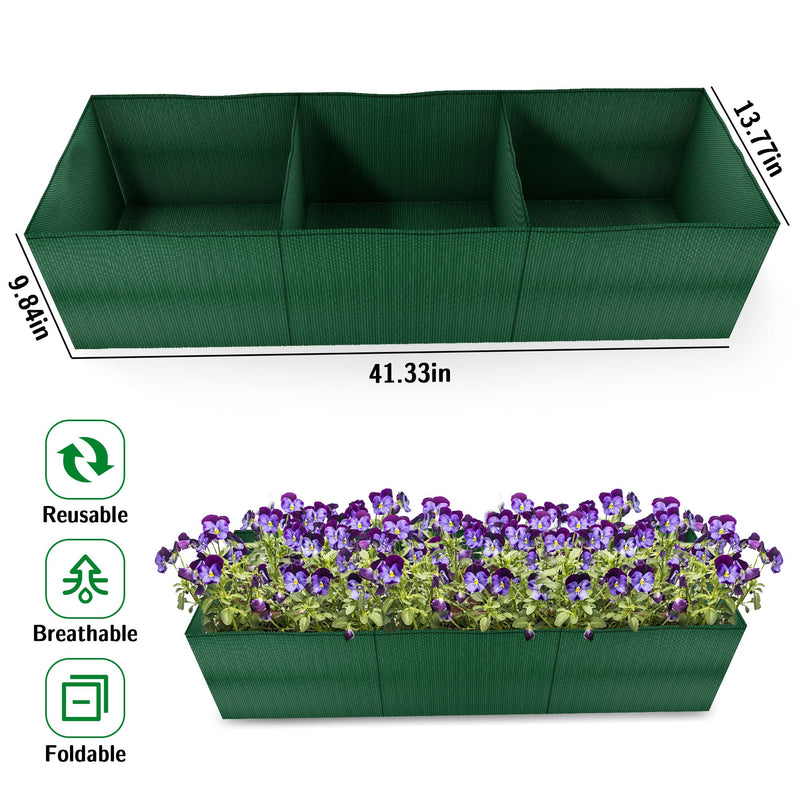 Raised Garden Bed with 3 Partition Grids,Durable PE Fabric Planters Grow Bags,Suitable for Potato,Tomato,Flower,Vegetable Plant Container (1) 1 - NewNest Australia