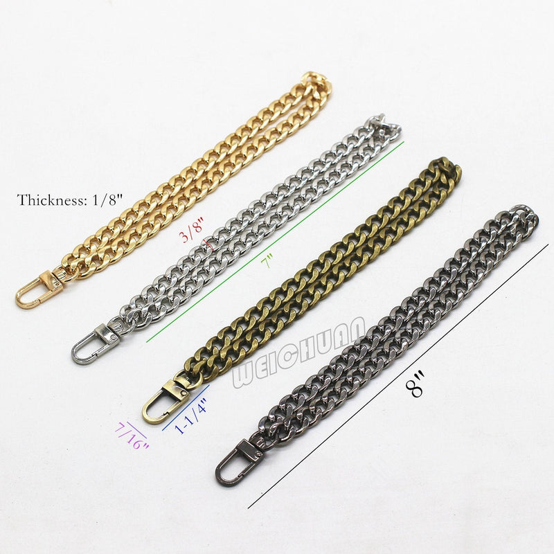 WEICHUAN 8" DIY Iron Flat Chain - Wrist Strap Wrist Chain Purse Straps Handbag Chains Accessories (Bronze) Bronze - NewNest Australia