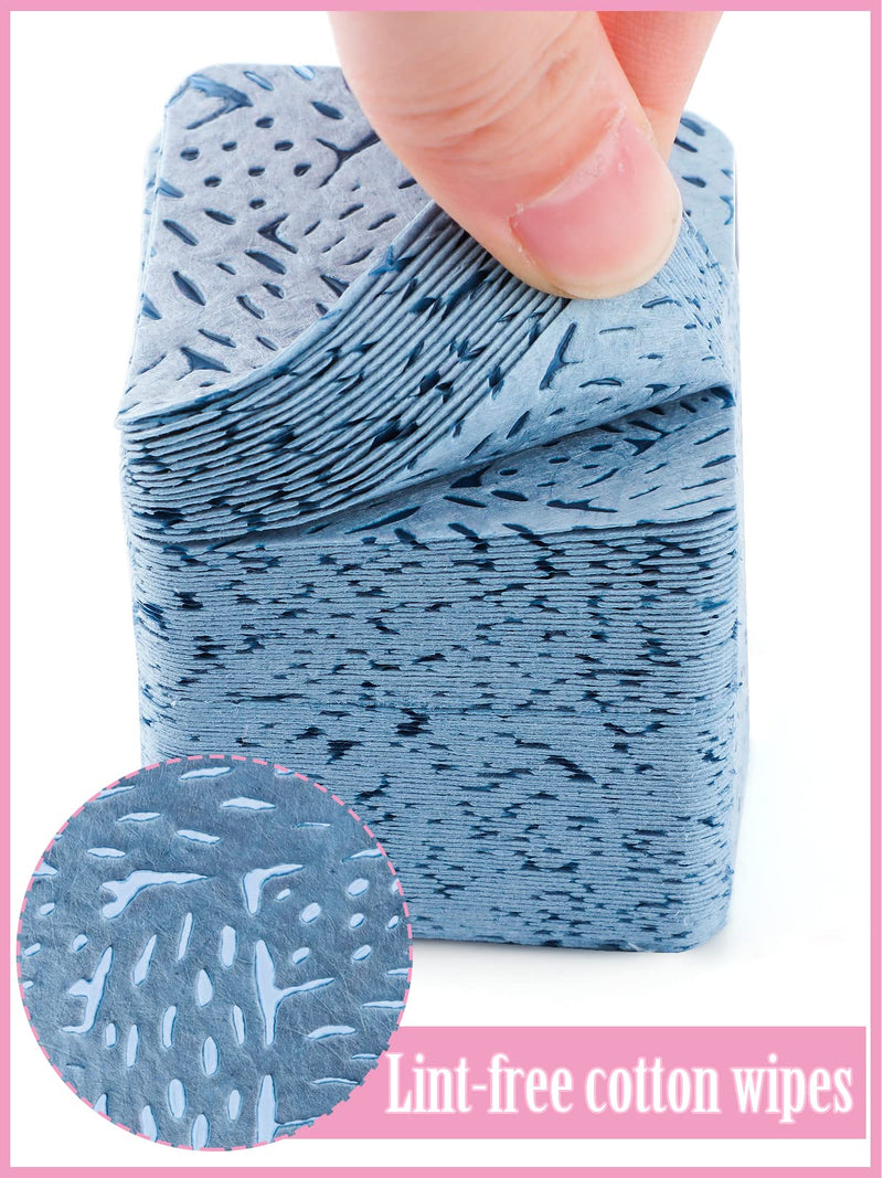 EBANKU 1000 PCS Blue Lint Free Wipes for Nails, Wipes for Eyelash Extensions Supplies Non-Woven Fabric Eyelash Glue Wipes Pads for Eyelash Glue Bottle and Nail Polish Wiping - NewNest Australia