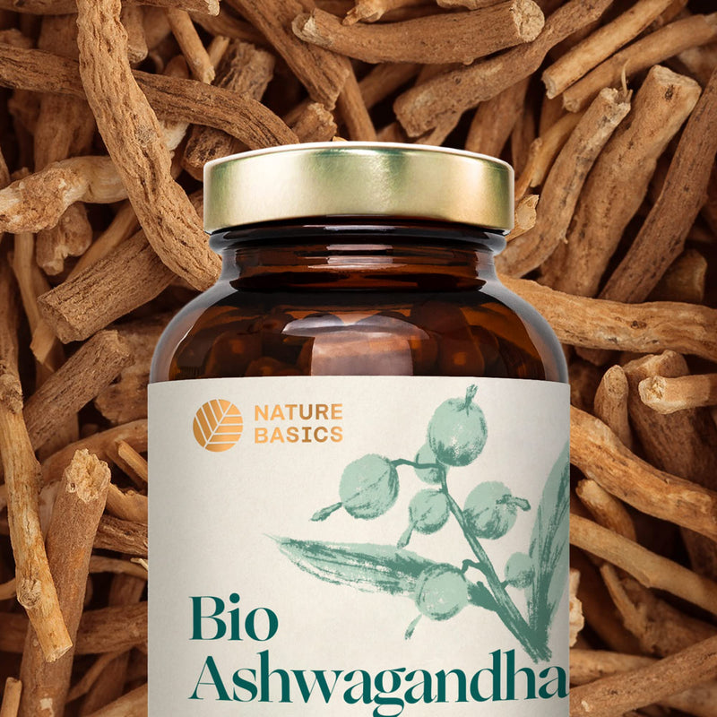 Nature Basics Organic Ashwagandha Certified & Sustainable In Glass | 180 Capsules High Dose & Pure | 750Mg Per Capsule & 3,000Mg Per Daily Dose | Ayurveda Dietary Supplement | Laboratory Tested & Co2 Neutral - NewNest Australia