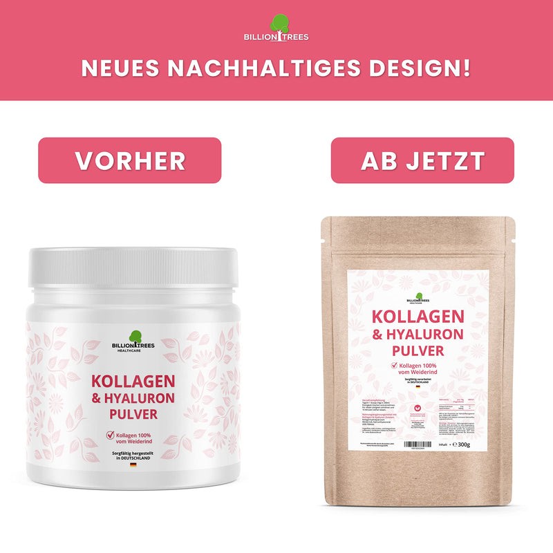 Collagen With Hyaluronic Acid As Powder | Comparison Winner 2020* | 300G | 9.5G Collagen 500Mg Hyaluronic Per Daily Dose | Laboratory Tested And Processed In Germany - NewNest Australia