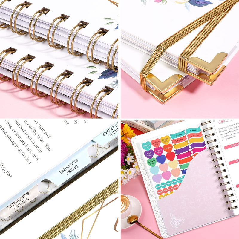 Wedding Planner - Purple White Wedding Planner Book and Organizer for The Bride with 5 Tabbed Sections, 6.5" x 8.75", Hardcover with Metal Corner + 5 Inner Pocket + Sticker + Notes Pages - NewNest Australia