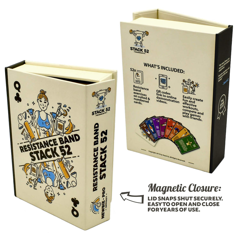 Stack 52 Resistance Band Exercise Cards. Exercise Band Workout Playing Card Game. Video Instructions Included. Home Fitness Training Program for Elastic Rubber Stretch Band Sets. Updated Deck - NewNest Australia