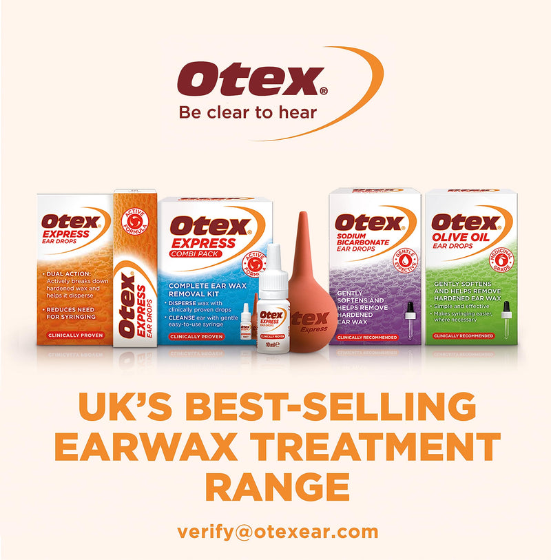 Otex Olive Oil Ear Drops For Natural, Gentle Removal of Excessive, Hardened Ear Wax. Bottle with Dropper Applicator, 10 ml (Pack of 1) Single - NewNest Australia
