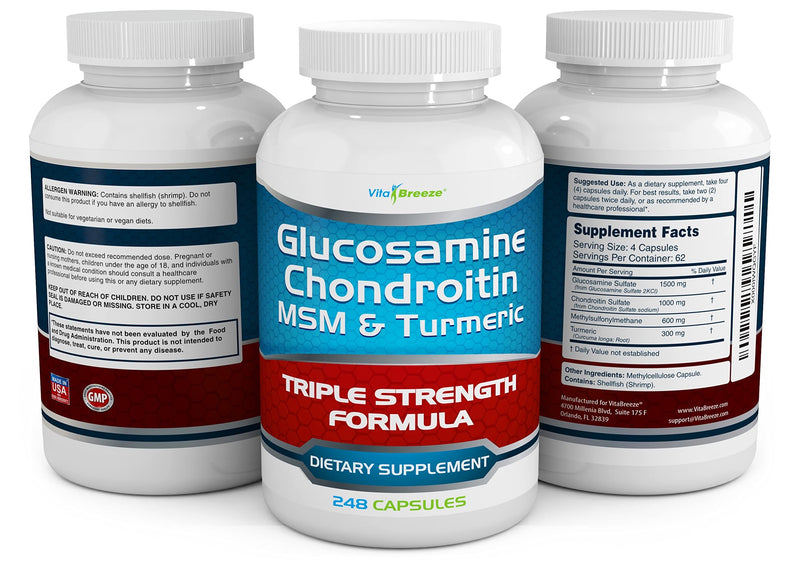 Glucosamine Chondroitin, MSM & Turmeric Dietary Supplement - 248 Capsules 1 - NewNest Australia