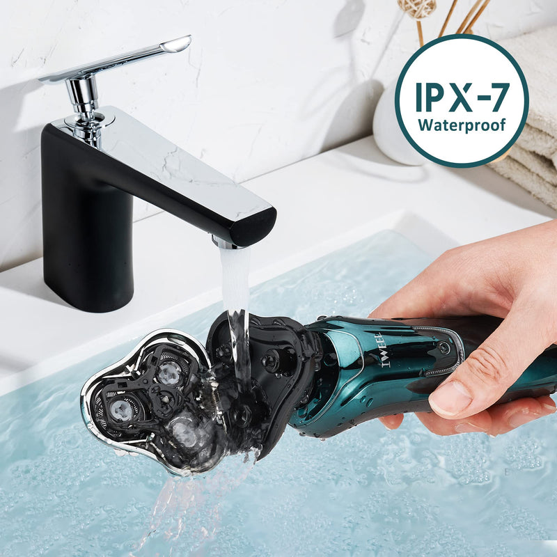 Electric Razor for Men, Mens Electric Razors Beard Shavers for Men Face 3 in 1 Rotary Shavers Nose Sideburn Trimmer Cordless Rechargeable Shaving Kit Wet Dry Use - NewNest Australia