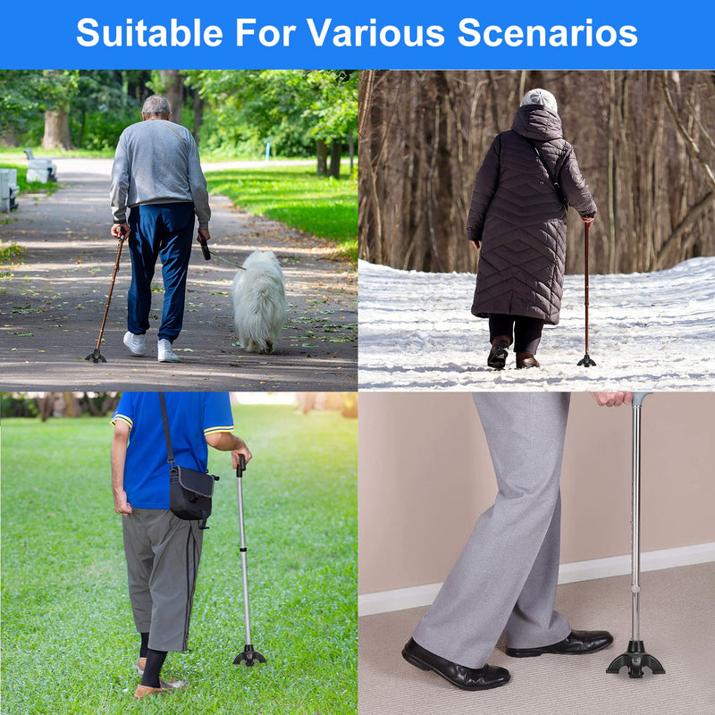 supregear Rubber Cane Tip with 4 Prong, 19 mm Quad Rubber Cane Tip Replacement Non-Slip Self Standing Cane Foot for Walking Cane Crutch Folding Cane Accessory, 1 Pack - NewNest Australia