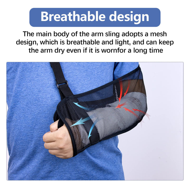 Mesh Arm Sling Lightweight Breathable Shoulder Immobiliser Support Adjustable Arm Sling Support Strap with Foam Neck Pad for Unisex Right Left for Wrist Hand Elbow Arm Injured - NewNest Australia