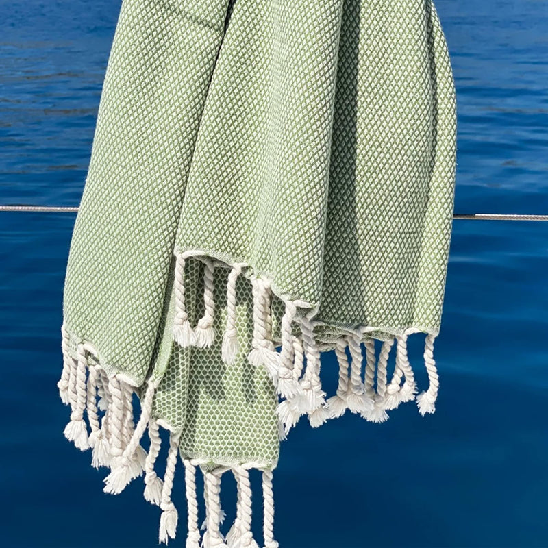 Beach Towels (35 inc x 69 inc, Green Atani; Turkish Beach Towel, Quick Dry Sand Free Lightweight Large Oversized Beach Turkish Towels 100% Cotton Light Beach Travel Towels 35 inc x 69 inc - NewNest Australia