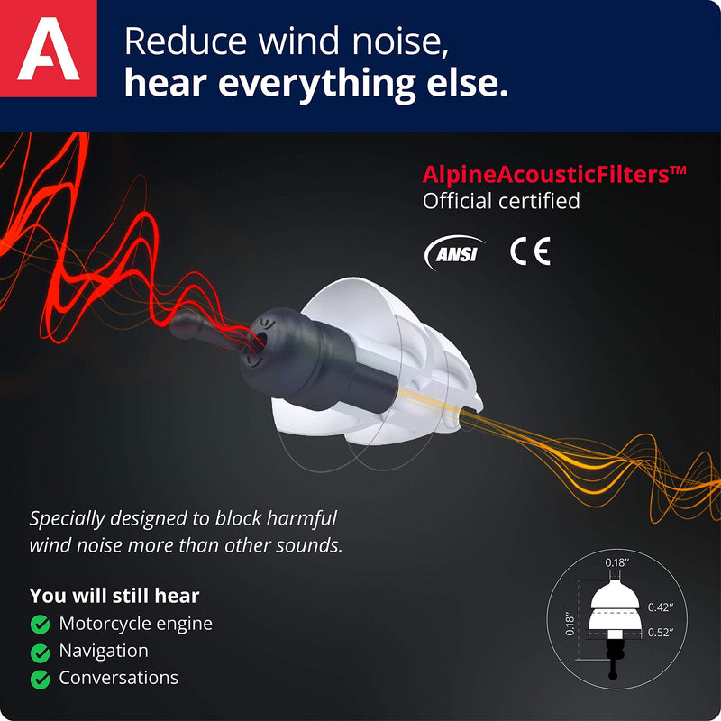 Alpine MotoSafe Tour Ear Plugs - Prevents Hearing Damage While Motorcycling - Traffic Still Audible - Comfortable Hypoallergenic Material - Reusable Earplugs - NewNest Australia
