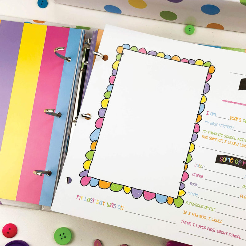 School Memory Scrapbook Refill Extra Pages Kits (Two Grades) for First & Last Day of School for Class Keeper Memory Keepsake Book for Girls Pastel for Girls - NewNest Australia