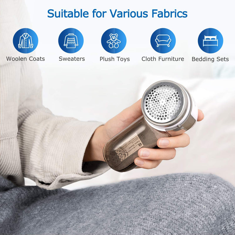 BEAUTURAL Fabric Shaver and Lint Remover, Sweater Defuzzer with 2-Speeds, 2 Replaceable Stainless Steel Blades, Battery Operated, Remove Clothes Fuzz, Lint Balls, Pills, Bobbles Gray Basic - NewNest Australia