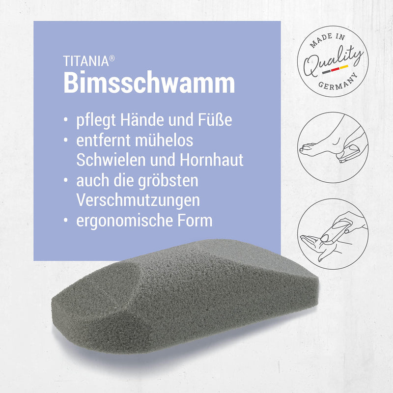 Titania Pumice Sponge (Rounded) ‚ Pumice Sponge For Hand And Foot Care ‚ Ergonomically Shaped Callus Remover ‚ Pumice Sponge Foot Care ‚ Made In Germany ‚ Pumice Sponge For Feet (Gray) - NewNest Australia