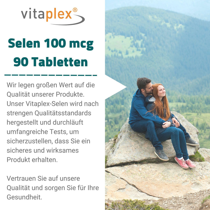 Vitaplex Selenium capsules high dosage (100 mcg, 90 tablets) - Natural and bioavailable selenium antioxidants - Sodium selenite complex capsules - GMO-free, hypoallergenic, vegan - NewNest Australia