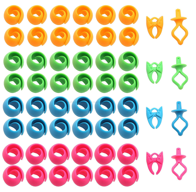 HimaPro Silicone Thread Spool Savers 48 Huggers 4 Bobbin Clamps and 4 Bobbin Holders - Prevent Thread Tails from Unwinding - No More Loose Ends 56 PCs Combo Set - NewNest Australia