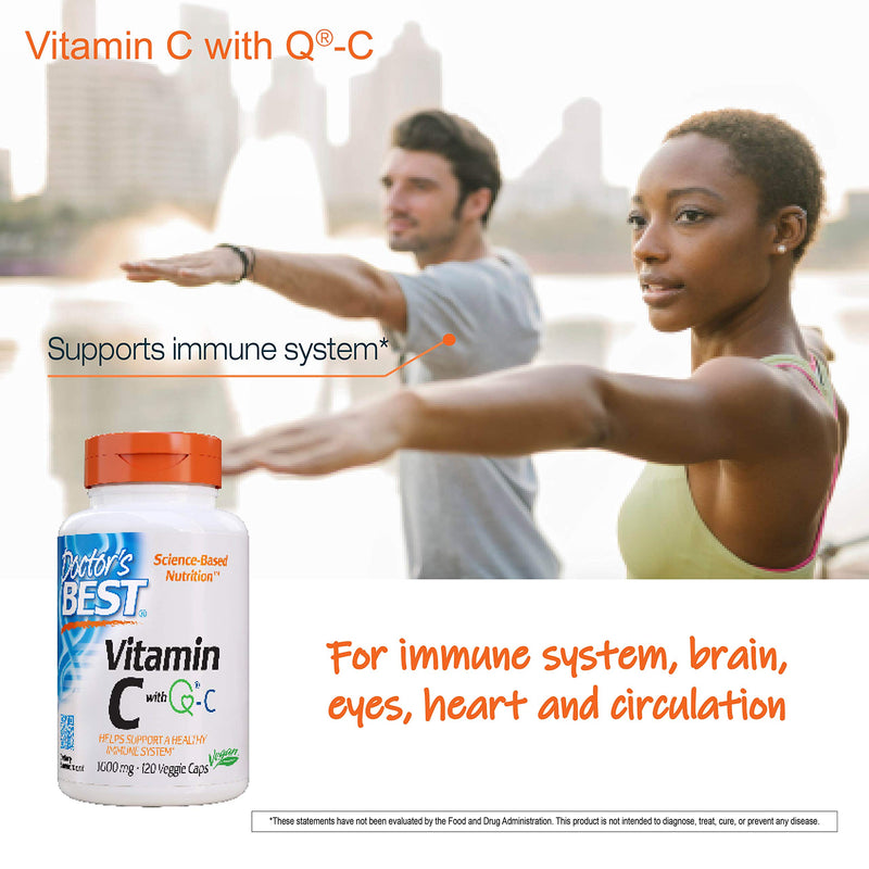 Doctor's Best Vitamin C with QualiC 1000 mg NonGMO Vegan Gluten Free Soy Free Sourced from Scotland Veggie Caps, 120 Count - NewNest Australia