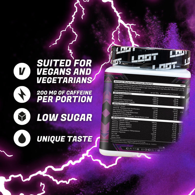 LOOT® - Premium Energy Drink Powder with Flow-State® Formula| 50 Servings (400g) with Caffeine | 20 Ingredients | Unique Design | Concentration and Energy Formula| Ultra Instinct Bundle Pack - NewNest Australia