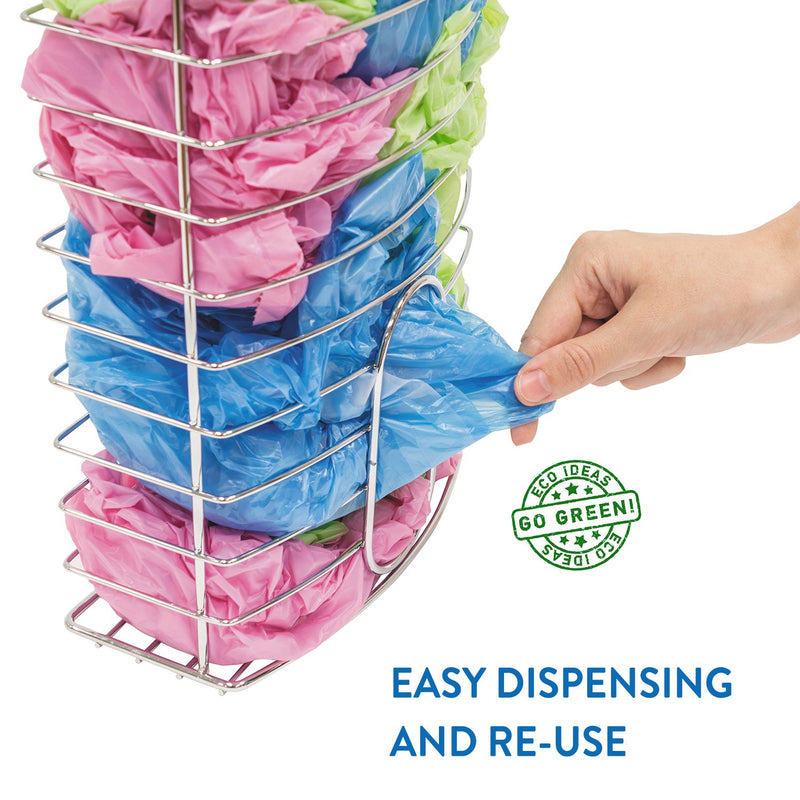 NewNest Australia - Tatkraft Fun Over The Cabinet Door Grocery Bag Holder, Versatile and Easy to Use, Easy to Place on Shelves, Walls, or Cabinets, Made of Chromed Steel. 