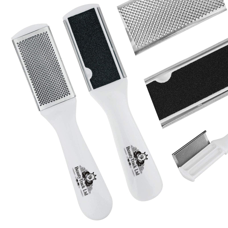Pack of 3 Files Double Sided Professional Foot File Rasp Hard Dead Skin Remover Pedicure Skin Grater Remove Calloused Dry Rough Dead Skin Feet Soft Smooth (White Foot Files) White Foot Files - NewNest Australia