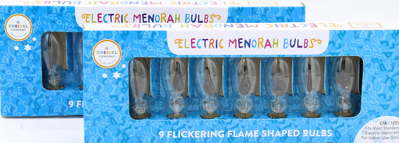 NewNest Australia - The Dreidel Company Electric Menorah Bulbs- 9 Flickering Flame Shaped Bulbs (2-Pack) 2-Pack 