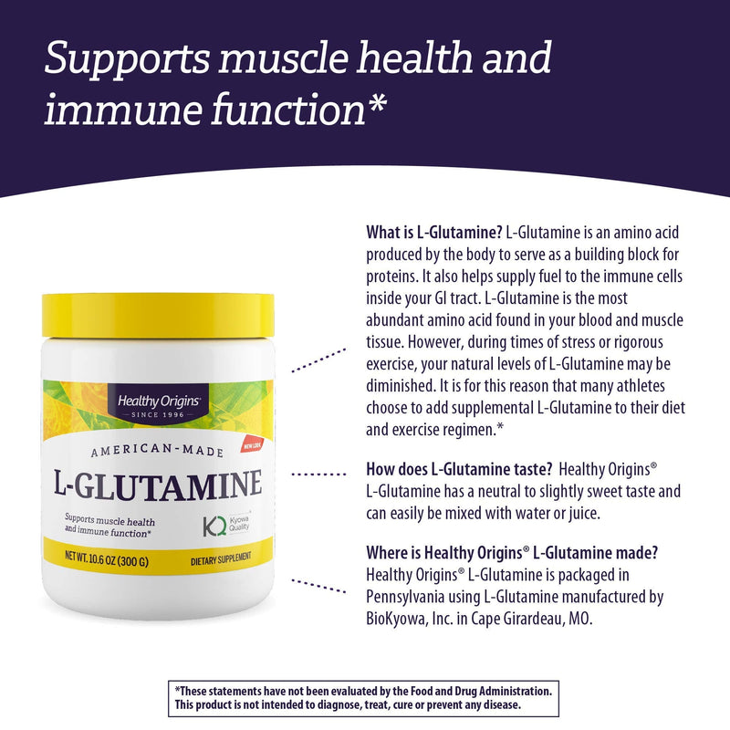 Healthy Origins L-Glutamine (American-Made, Non-GMO), 10.6 Ounce - NewNest Australia