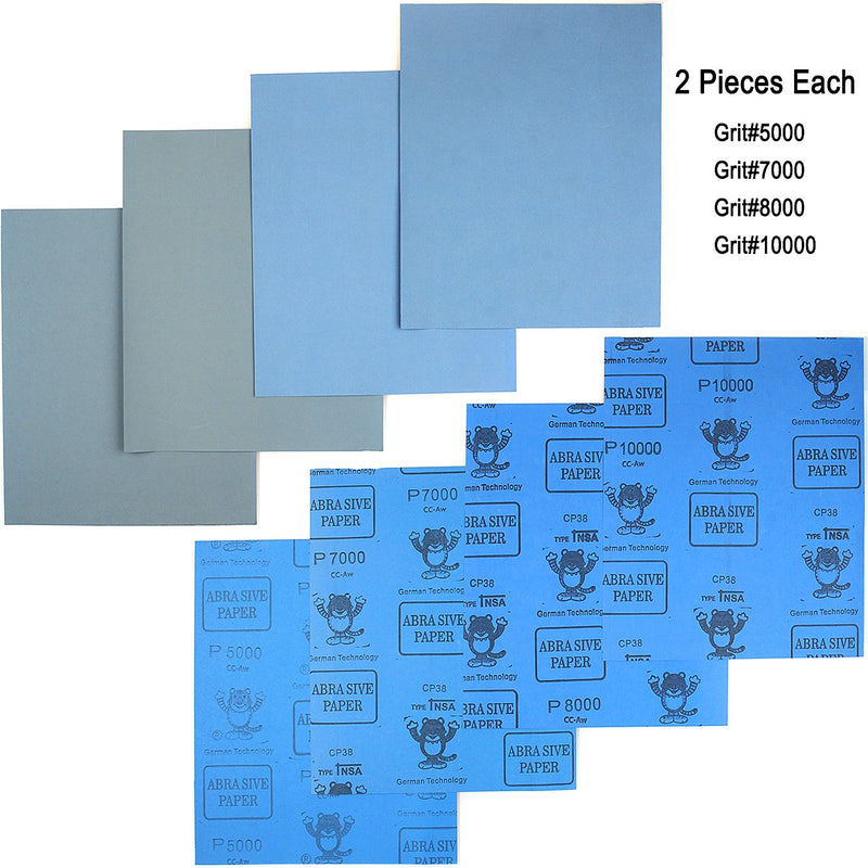ADVcer 9x11 inch 16 Sheets Sandpaper, Wet or Dry 2000-10000 Grit 8 Assortment Sand Paper, Super Fine Abrasive Pads for Automotive Sanding, Wood Turing Finishing, Metal Furniture Polishing and More 10pcs (2000 to 10000) - NewNest Australia