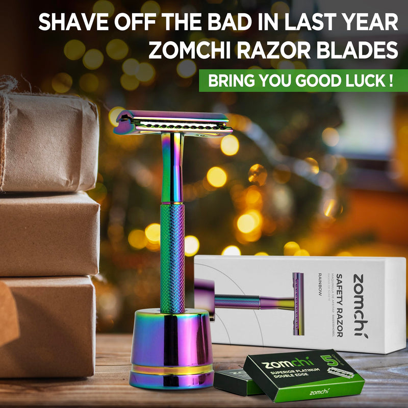 Double Edge Razor for Women with Stand, Women's Razor, Elegant Women's Razor with Delicate Box, Fits All Double Edge Razor Blades (Rainbow) Rainbow With Stand - NewNest Australia
