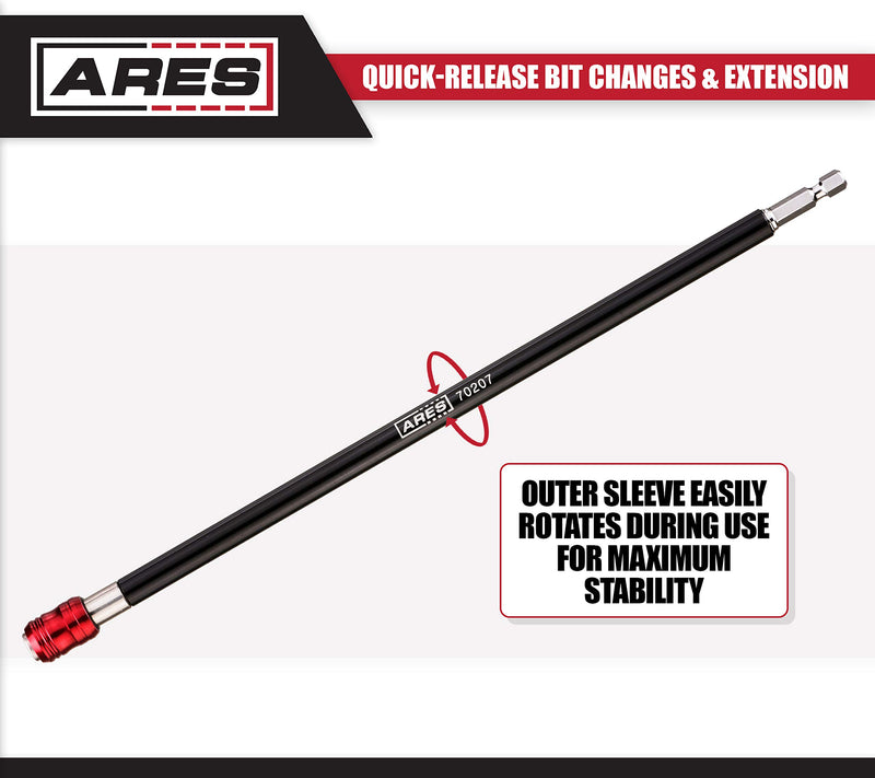 ARES 70207 - 12-Inch Quick Release Bit Holder - Works With All 1/4-Inch Drive Bits - Quick Release Mechanism Makes Changing Bits a Breeze 12" Quick Release Bit Holder - NewNest Australia