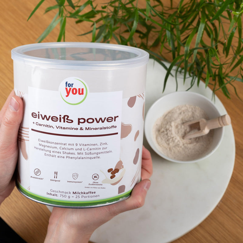 Power Protein According To Dr. Strunz With Free Shaker I Well-Soluble, Creamy Multi-Component Protein: Whey, Soy, Milk, Chicken Egg Protein + L-Carnitine Vitamins Minerals I Cs 156 (Latte Coffee) - NewNest Australia