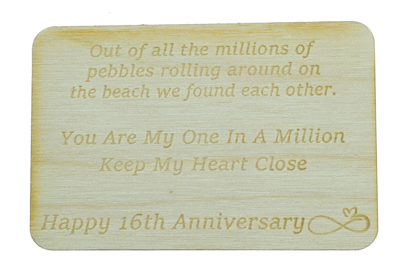 NewNest Australia - 16th Your My One in A Million Gift - 16th Anniversary Metal Heart Pebble Gift -Keep My Heart Close 