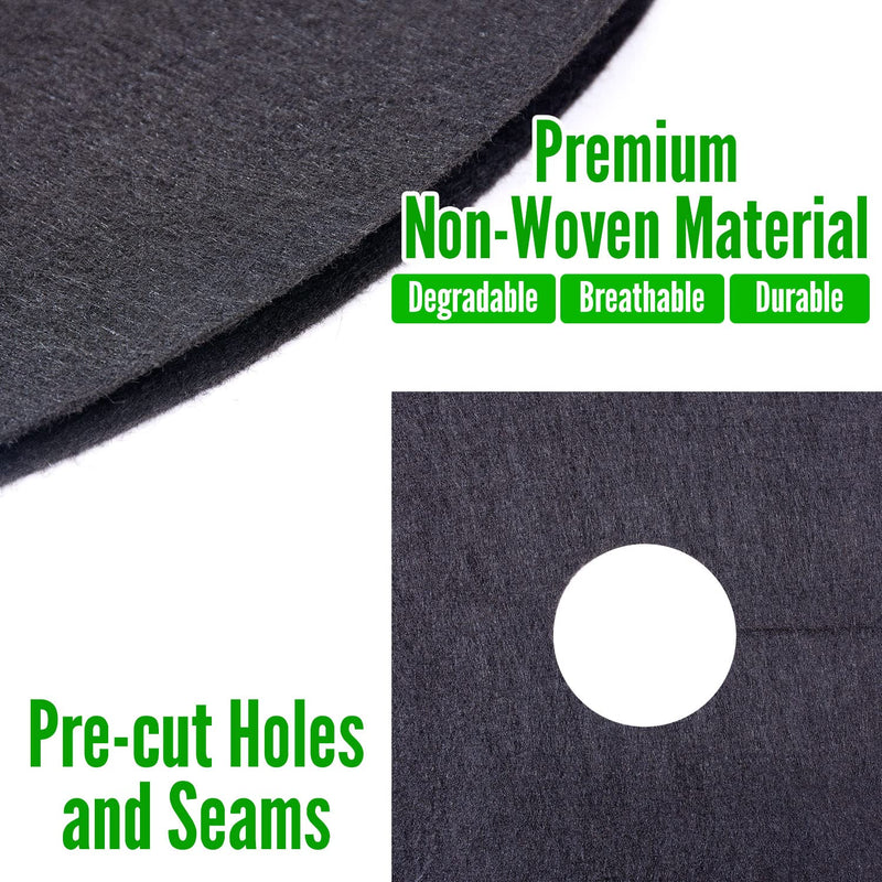 8 Pack Non-Woven Tree Mulch Ring Weed Control, Degradable Tree Protector Weed Barrier Mat Reusable Tree Ring Landscaping with Stakes (16.5Inch) - NewNest Australia