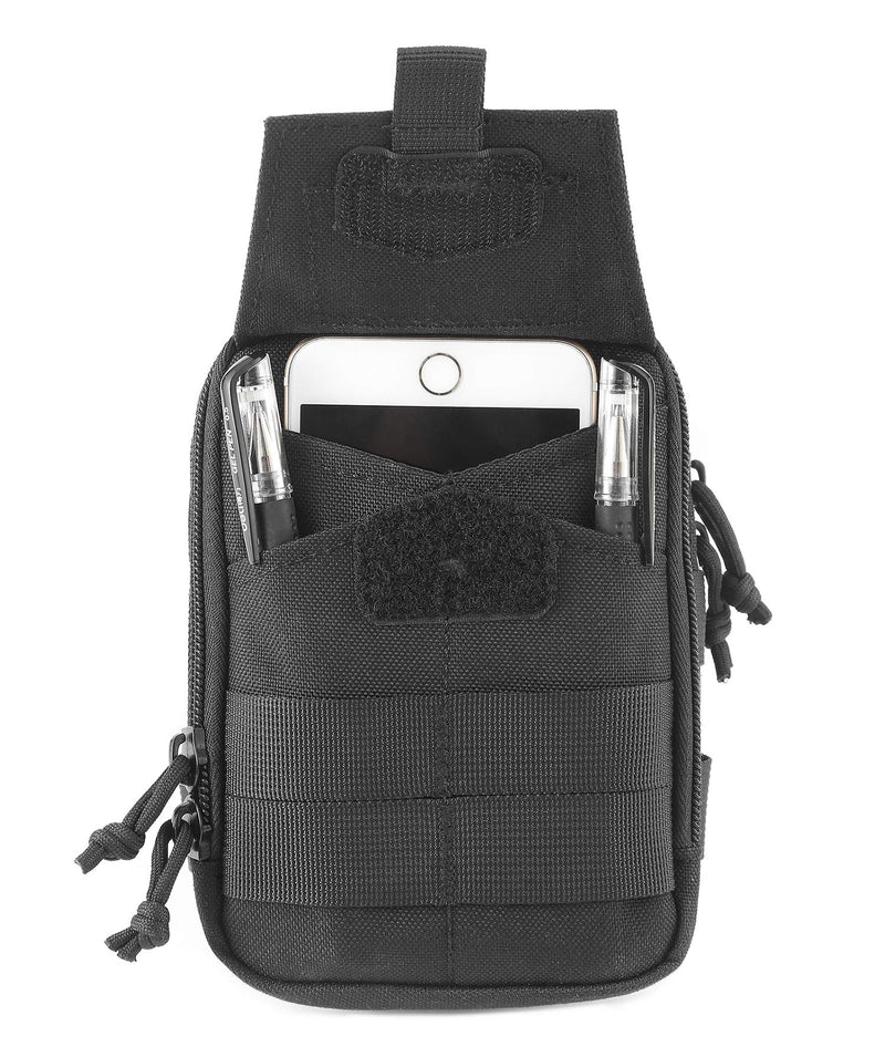 LefRight Tactical Phone Holster Pen Holder Molle EDC Belt Organizer Vest Attachment Pocket Tool Kit Gadget Waist Utility Pouch Dog Treat Bag with D-Ring Locking Hook Buckles Carabiner Key Clip - NewNest Australia