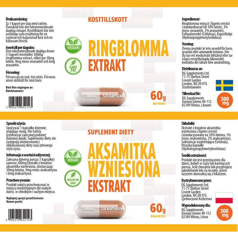 Lutein 30mg Meso-zeaxanthin 9mg Zeaxanthin 6mg from marigold extract 120 vegan capsules 300mg, laboratory tested, high dose, non-GMO - NewNest Australia