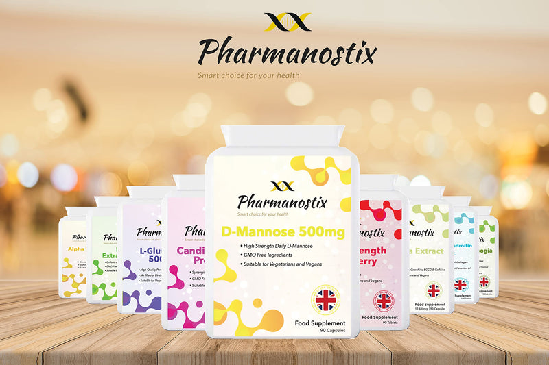 Pharmanostix D-Mannose 500mg Per Capsule – High Strength Daily Serving (1500mg) – 90 Vegan Friendly Capsules (Not Tablets) – 100% Natural Premium D Mannose – Suitable for Vegans – Made in The UK - NewNest Australia