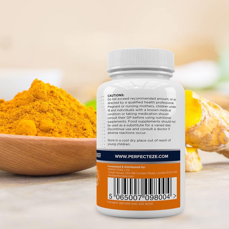 Organic Turmeric Curcumin High Strength and Black Pepper with Ginger 120 Veg Capsules 2130MG Advanced Turmeric with Active Ingredient Curcumin Organic Vegan 120 Capsules (3 Month Supply) - NewNest Australia
