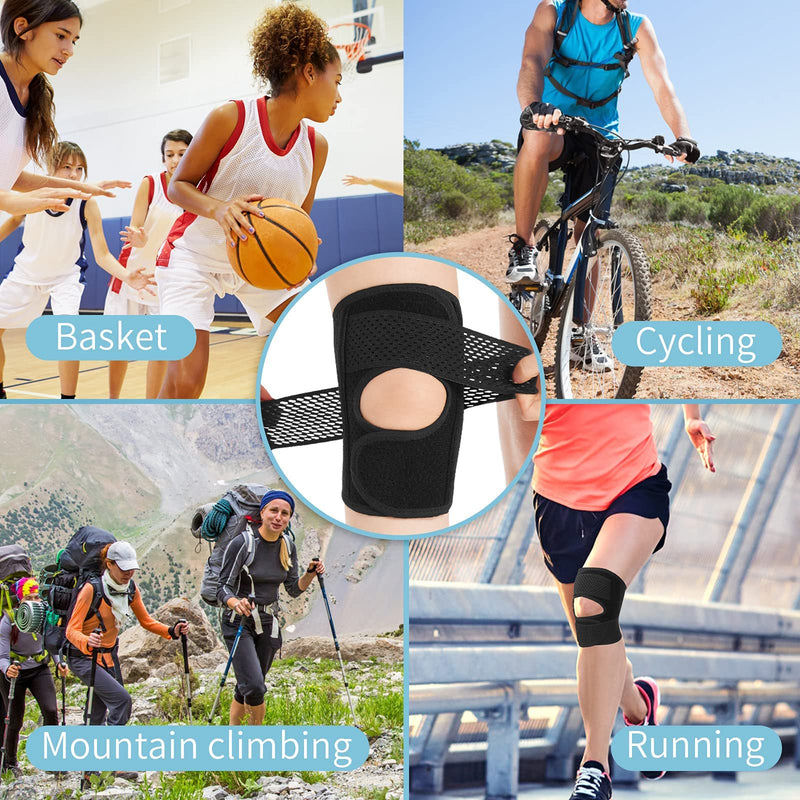 Galvaran Knee Brace with Side Stabilizers Relieve Meniscal Tear Knee Pain ACL MCL Arthritis,Joint Pain Relief, Breathable Adjustable Knee Support Suitable for Men and Women with Sports Injuries Small Black S(Left) - NewNest Australia