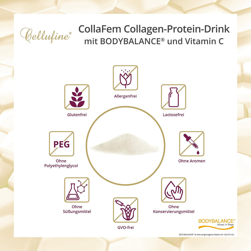 Cellufine Collafem Bodybalance Collagen Drink 480 G, With Bioactive Body Balance Collagen Peptides And Vitamin C, Natural & No Preservatives, Allergy-Free, Lactose-Free, Gluten-Free - NewNest Australia