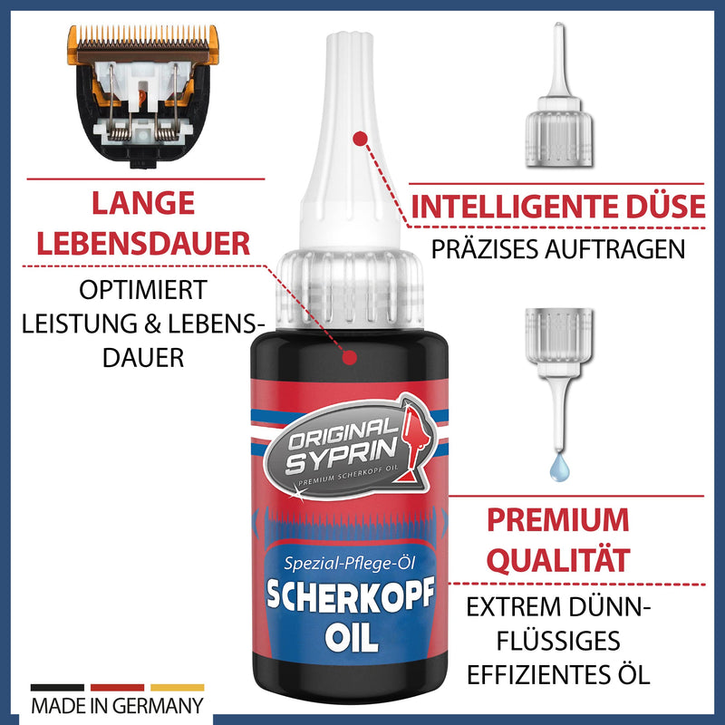 Original Syprin shaving head oil for hair clippers, hair clippers, razors, trimmers I shaving head oil, hairdressing supplies, shaving machine oil, precision mechanics oil, 1 x shaving head oil - NewNest Australia