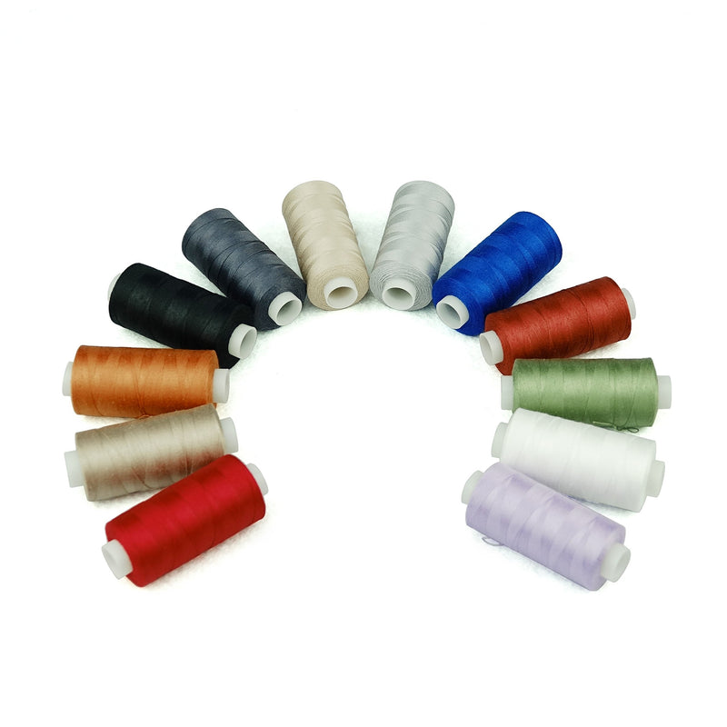 Simthread 12 Multi Colors All Purposes Cotton Quilting Thread 50s/3 Thread for Piecing Sewing etc - 550 Yards Each 12C01 12 Colors #1 - NewNest Australia