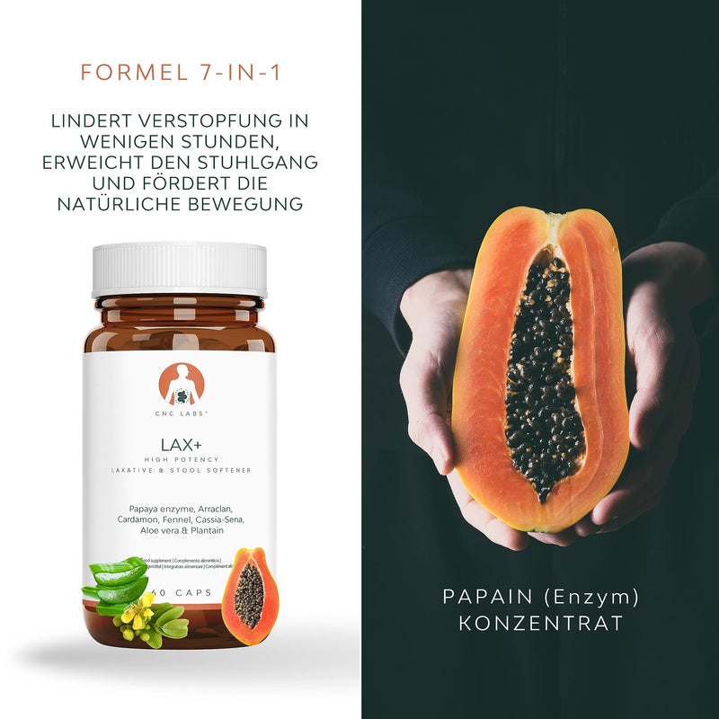 Lax+ 7-In-1 | Laxative For Constipation, Stool Softener, 100% Natural, Laxative Fast Acting Strong, Relieves Constipation | Papaya, Arraklan, Cardamom, Fennel, Sena, Aloe & Plants - NewNest Australia