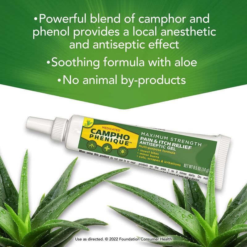 Campho-Phenique Pain & Itch Relief Antiseptic Gel, Original Formula, 0.5 Fl Oz (Pack of 1) Pain & Itch Relief Gel - NewNest Australia