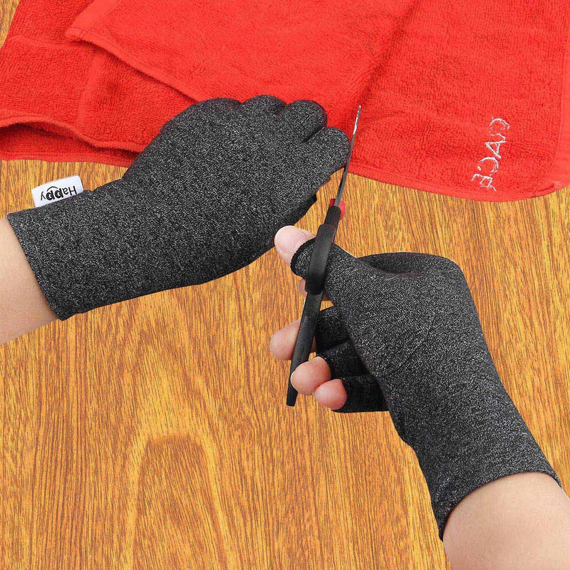 2 Pairs Arthritis Gloves, Compression Gloves for Rheumatoid & Osteoarthritis,Joint Pain Relief, Carpal Tunnel Wrist Support,Computer Typing,Fingerless Gloves for Women (Black, Large) Black Large (Pack of 4) - NewNest Australia