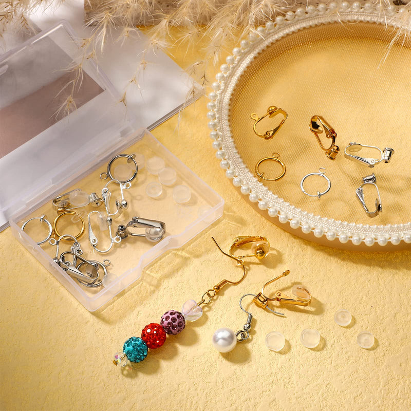 18 Pieces Clip-on Earrings Converter with Silicone Earring Pads 3 Colors Clip-on Earring Converter with Easy Open Loop for None Pierced Ears DIY Earring Jewelry Making Findings - NewNest Australia