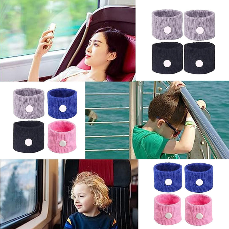 8Pcs Motion Travel Sickness Bands,Motion Sickness Bands,Travel Sickness Relief Wristbands Anti-Nausea Acupressure Wristband Dizziness Pregnant for Car Travel Sea Morning Sickness. - NewNest Australia