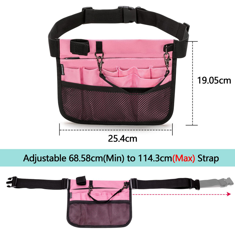 Damero Nurse Fanny Pack with Stethoscope Holder and Multiple Compartments, Nurse Waist Bag Vet Pouch, Nursing Organizer Belt Medical Gear Hip Bag for Bandage Scissors and Other Supplies,Pink Pink - NewNest Australia