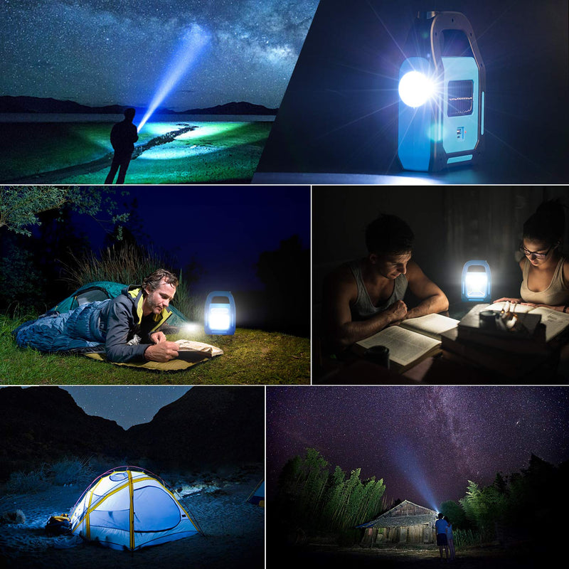 1 Pack 3 IN 1 Solar USB Rechargeable Brightest COB LED Camping Lantern, Charging for Device, Waterproof Emergency Flashlight LED Light - NewNest Australia
