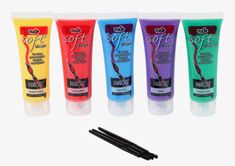 Tulip Soft Fabric Paint Primary, 0.9 Ounce (Pack of 5), Multicolor, 4 Fl Oz - NewNest Australia
